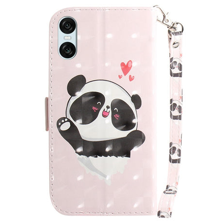 EIDERWOOD Sony Xperia 5 VI Læder Flip Cover m. Pung & Strop - Glad Panda