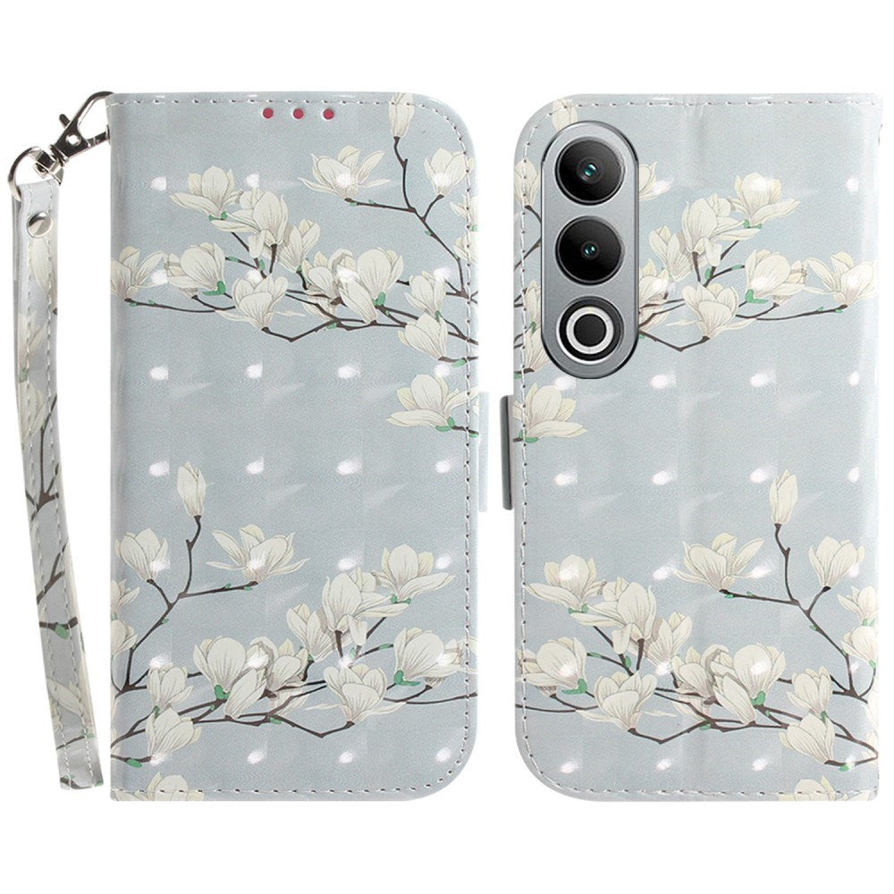 EIDERWOOD OnePlus Nord CE4 (5G) Skinnende Læder Flip Cover m. Pung - Magnolia Blomster