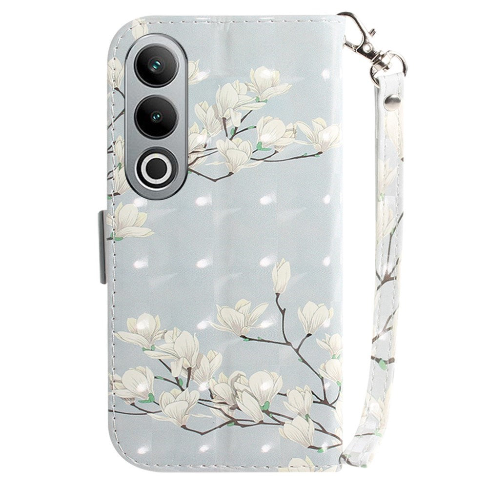 EIDERWOOD OnePlus Nord CE4 (5G) Skinnende Læder Flip Cover m. Pung - Magnolia Blomster