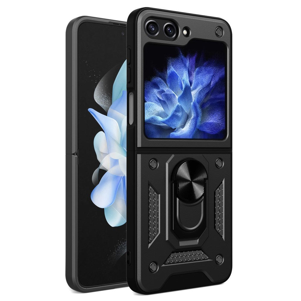 Samsung Galaxy Z Flip7 FE / Flip6 - EIDERWOOD Hybrid Håndværker Cover m. Kickstand - Sort