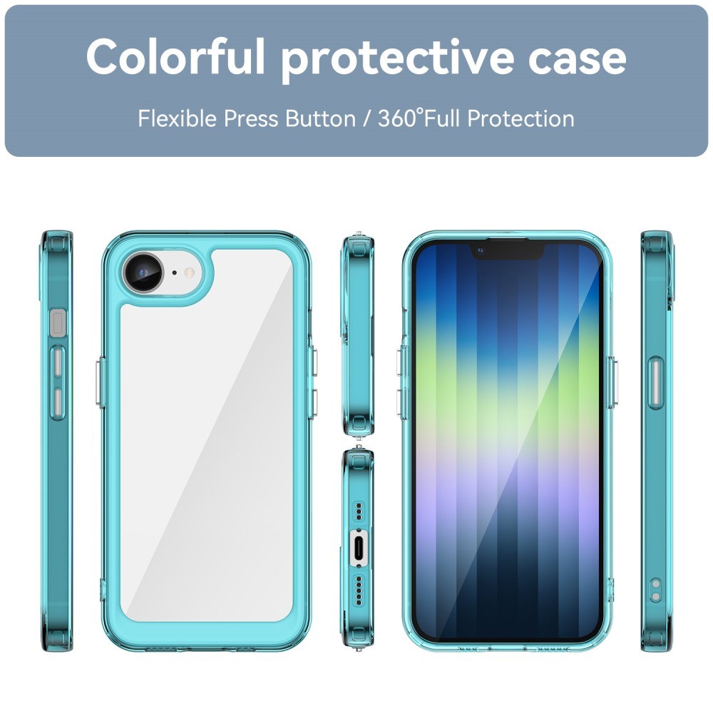 EIDERWOOD iPhone 16e Hybrid Plastik Bagside Cover - Gennemsigtig / Turkis
