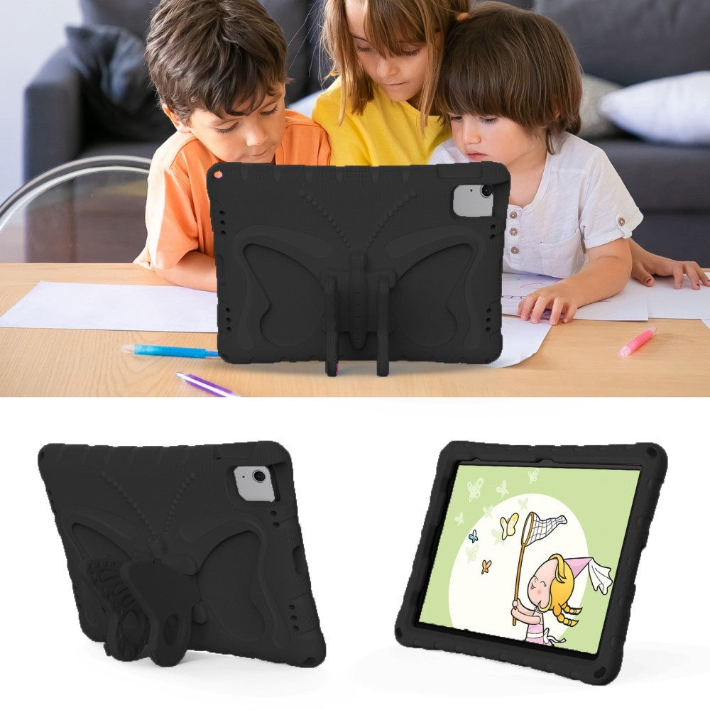 EIDERWOOD iPad Air 11" (2024) Butterfly Kickstand Børne Cover m. Skulderstrop - Sort