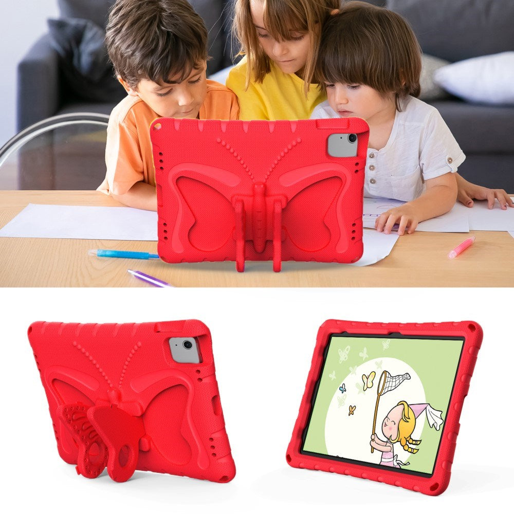 EIDERWOOD iPad Air 11" (2024) Butterfly Kickstand Børne Cover m. Skulderstrop - Rød