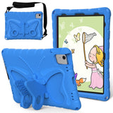 EIDERWOOD iPad Air 11" (2024) Butterfly Kickstand Børne Cover m. Skulderstrop - Blå