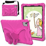 EIDERWOOD iPad Air 11" (2024) Butterfly Kickstand Børne Cover m. Skulderstrop - Pink