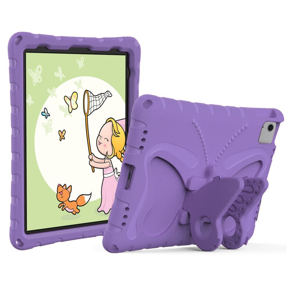 EIDERWOOD iPad Air 11" (2024) Butterfly Kickstand Børne Cover m. Skulderstrop - Lilla