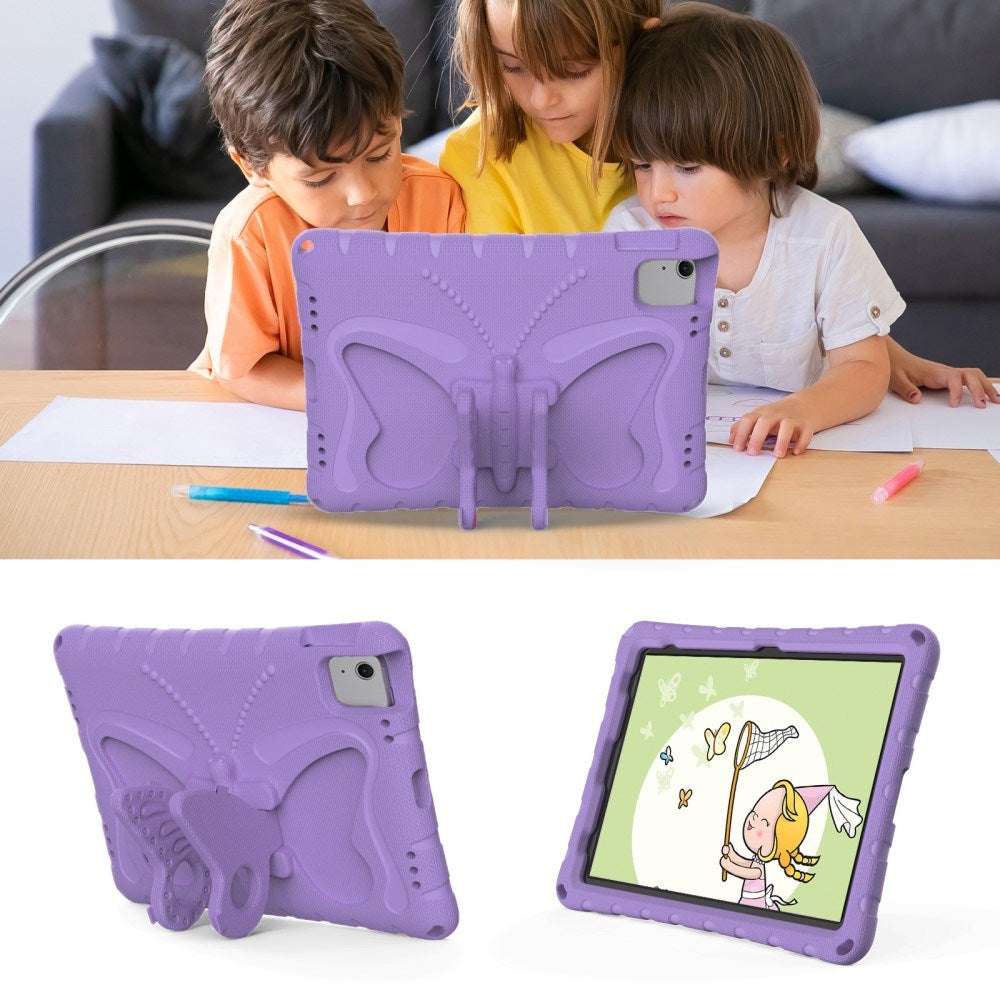 EIDERWOOD iPad Air 11" (2024) Butterfly Kickstand Børne Cover m. Skulderstrop - Lilla