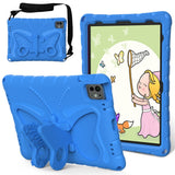 EIDERWOOD iPad Pro 11" (2024) Butterfly Kickstand Børne Cover m. Skulderstrop - Blå