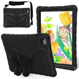 EIDERWOOD iPad Air / Pro 13" (2024) / Pro 12.9" (2022-2018) Butterfly Kickstand Børne Cover m. Skulderstrop - Sort