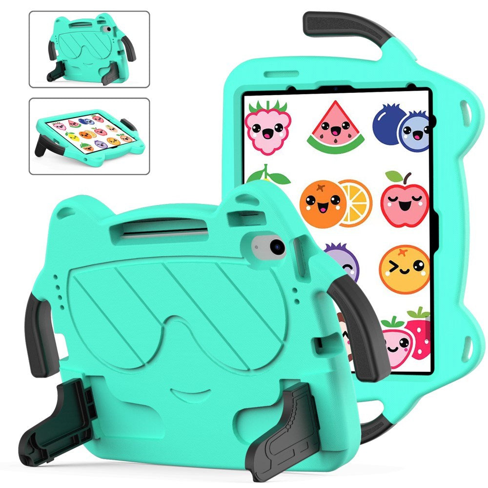 EIDERWOOD iPad Air 11" (2024) Børne Cover - Smiley - Kickstand & Håndtag - Mintgrøn