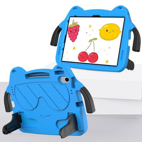 EIDERWOOD iPad Air 11" (2024) Børne Cover - Smiley - Kickstand & Håndtag - Blå