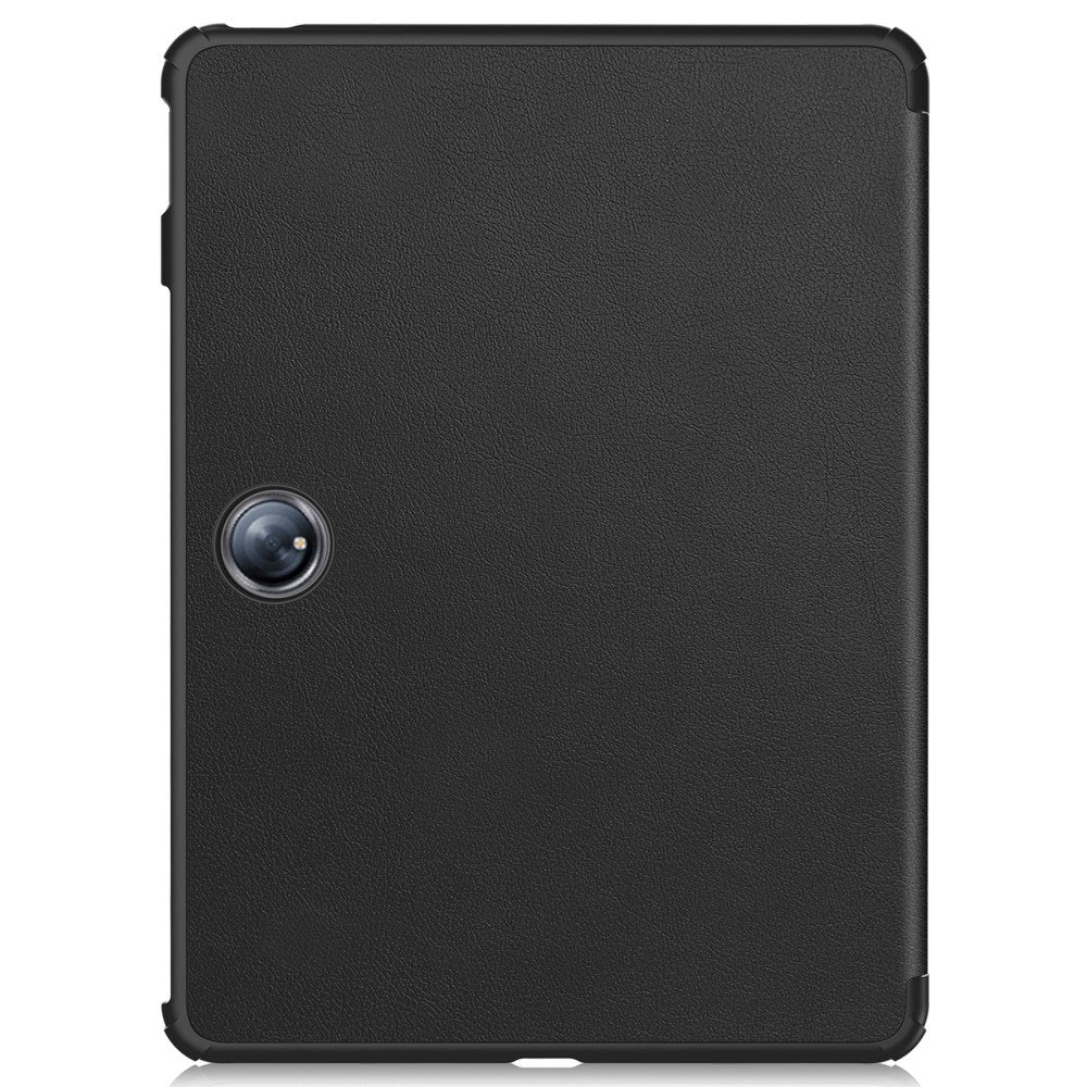 OnePlus Pad 2 Tri-Fold Læder Flip Cover m. Vågeblus Funktion - Sort