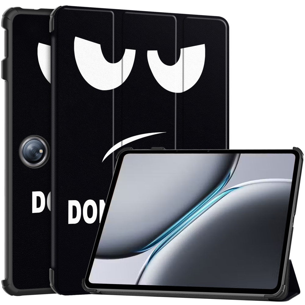 EIDERWOOD OnePlus Pad 2 Tri-Fold Kunstlæder Flip Cover m. Vågeblus Funktion - "Don't Touch Me"