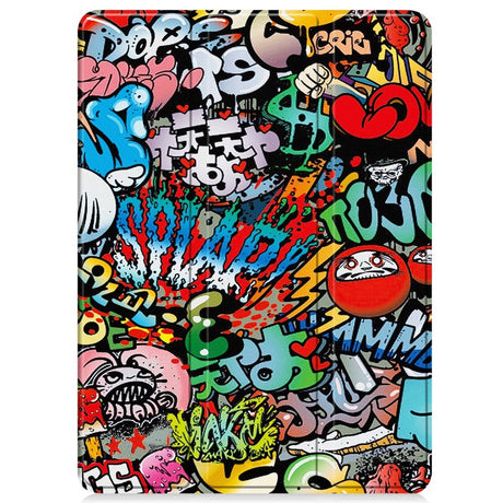 EIDERWOOD OnePlus Pad 2 Tri-Fold Kunstlæder Flip Cover m. Vågeblus Funktion - Graffiti