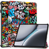 EIDERWOOD OnePlus Pad 2 Tri-Fold Kunstlæder Flip Cover m. Vågeblus Funktion - Graffiti