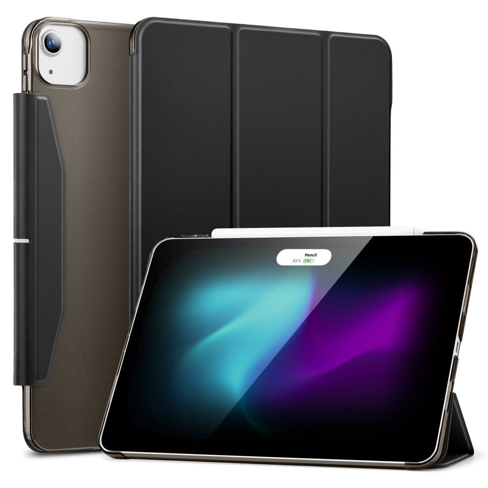 iPad Air 13 (2024) / Pro 12.9 (2022 / 2021) ESR Tri-Fold Flip Cover m. Plads til Apple Pencil - Sort