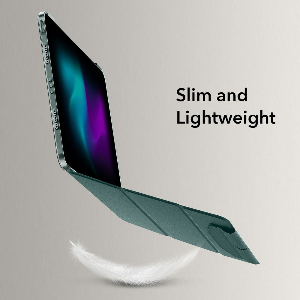 iPad Air 13 (2024) / Pro 12.9 (2022 / 2021) ESR Tri-Fold Flip Cover m. Plads til Apple Pencil - Grøn