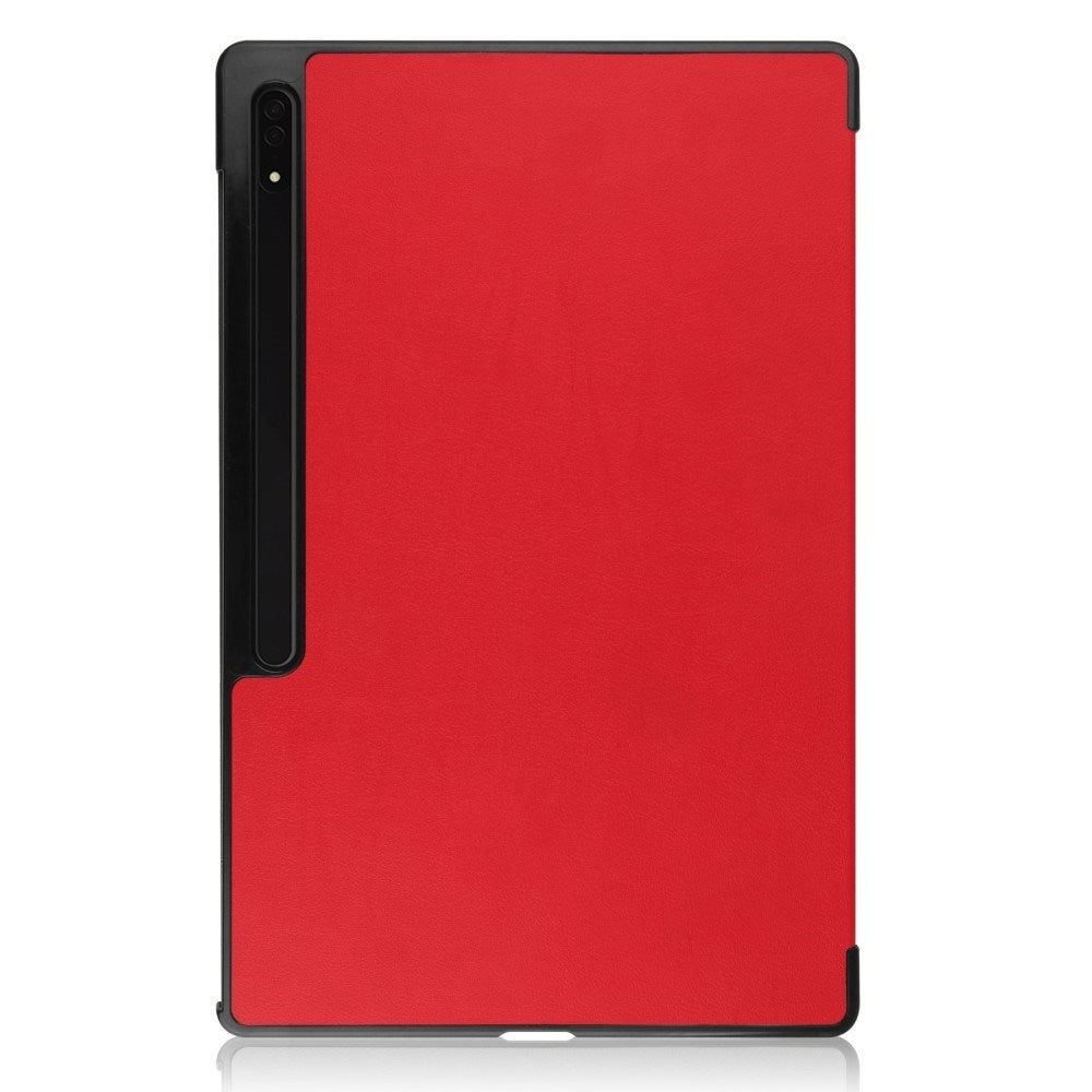 EIDERWOOD Samsung Galaxy Tab S10 Ultra Tri-Fold Læder Flip Cover m. Standerfunktion - Rød