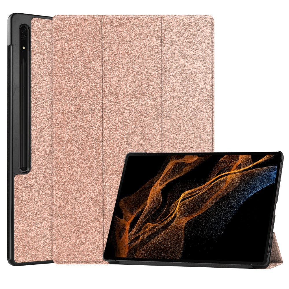 EIDERWOOD Samsung Galaxy Tab S10 Ultra Tri-Fold Læder Flip Cover m. Standerfunktion - Rosenguld