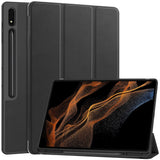 Samsung Galaxy Tab S10 Ultra Tri-Fold Læder Flip Cover m. Standerfunktion & Pencil Holder - Sort