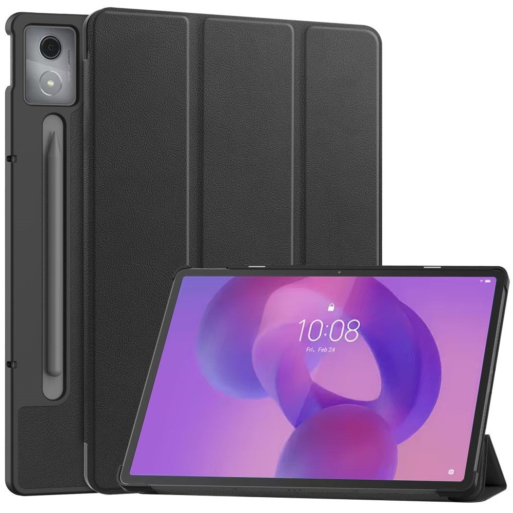 Lenovo IdeaTab Pro - EIDERWOOD Kunstlæder Flip Cover m. Ståfunktion & Pencil Holder - Sort