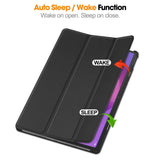 Lenovo IdeaTab Pro - EIDERWOOD Kunstlæder Flip Cover m. Ståfunktion & Pencil Holder - Sort