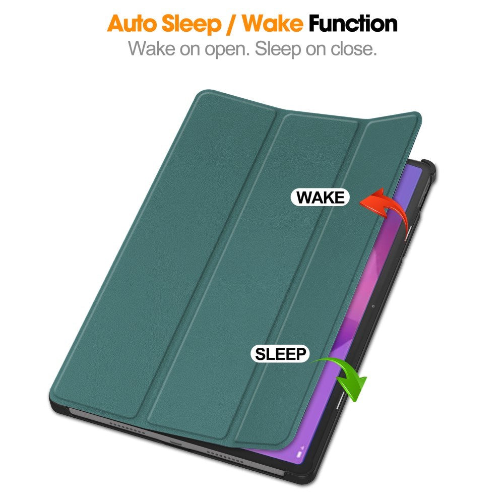 Lenovo IdeaTab Pro - EIDERWOOD Kunstlæder Flip Cover m. Ståfunktion & Pencil Holder - Grøn