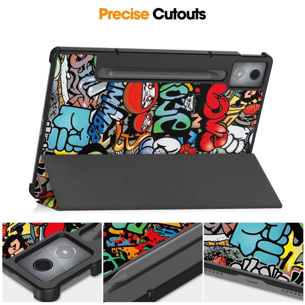 Lenovo IdeaTab Pro - EIDERWOOD Tri-Fold Kunstlæder Flip Cover m. Mønster - Graffiti