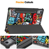 Lenovo IdeaTab Pro - EIDERWOOD Tri-Fold Kunstlæder Flip Cover m. Mønster - Graffiti