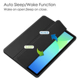 EIDERWOOD Samsung Galaxy Tab S10 Lite / S10 FE / S9 FE Tablet Flip Cover m. Ståfunktion & Stylus Pen-Holder - Gennemsigtig / Sort