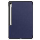 Samsung Galaxy Tab S10 FE+ (Plus) - EIDERWOOD Kunstlæder Flip Cover m. Ståfunktion & Pencil Holder - Blå