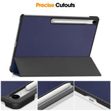 Samsung Galaxy Tab S10 FE+ (Plus) - EIDERWOOD Kunstlæder Flip Cover m. Ståfunktion & Pencil Holder - Blå