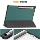 Samsung Galaxy Tab S10 FE+ (Plus) - EIDERWOOD Kunstlæder Flip Cover m. Ståfunktion & Pencil Holder - Grøn