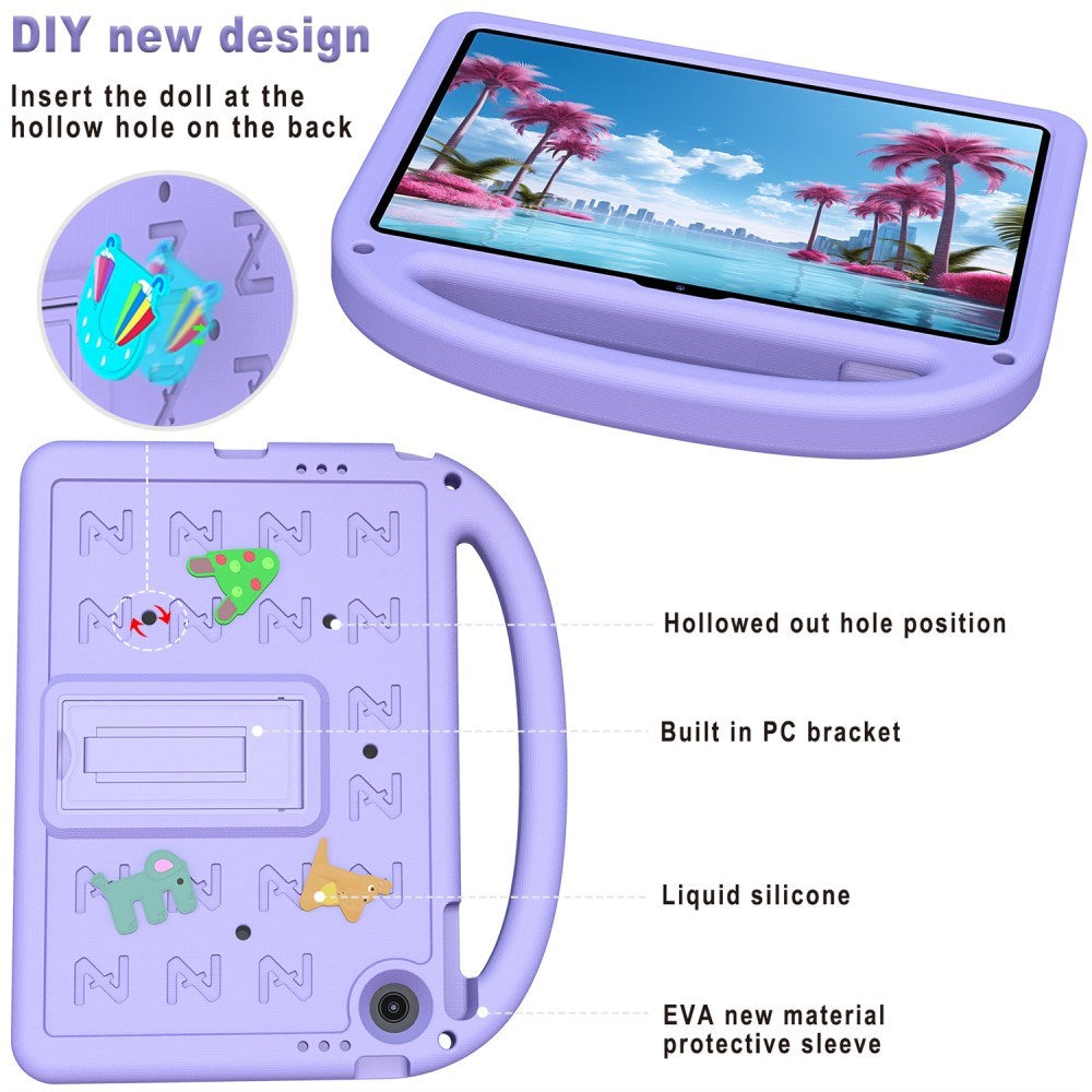 EIDERWOOD Lenovo Tab 10.1" Børne Cover m. Ståfunktion & Håndtag - Lilla