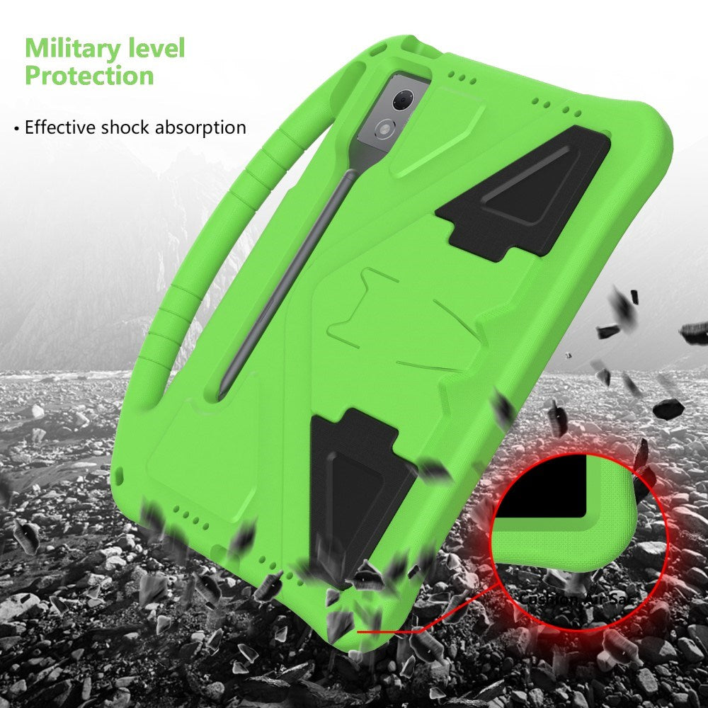 EIDERWOOD Lenovo Idea Tab Pro Tablet Håndværker Cover m. Stå Funktion og Håndtag - Grøn