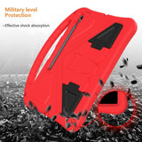 EIDERWOOD Samsung Galaxy Tab S10 FE+ (Plus) Tablet Håndværker Cover m. Stå Funktion og Håndtag - Rød