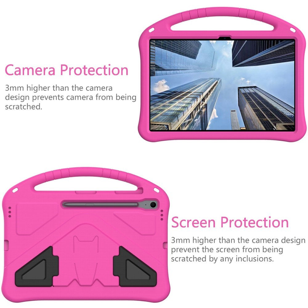 EIDERWOOD Samsung Galaxy Tab S10 FE+ (Plus) Tablet Håndværker Cover m. Stå Funktion og Håndtag - Lyserød