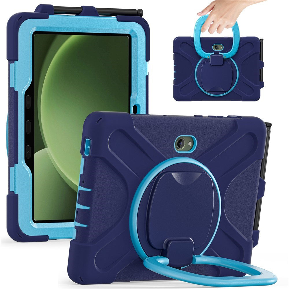 Samsung Galaxy Tab Active5 Pro / Active4 Pro EIDERWOOD Plast Børne Cover m. Kickstand & Strop - Blå