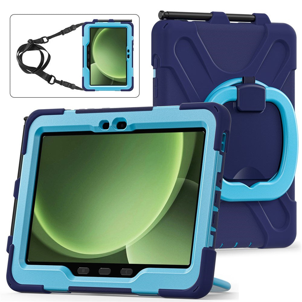 Samsung Galaxy Tab Active5 Pro / Active4 Pro EIDERWOOD Plast Børne Cover m. Kickstand & Strop - Blå