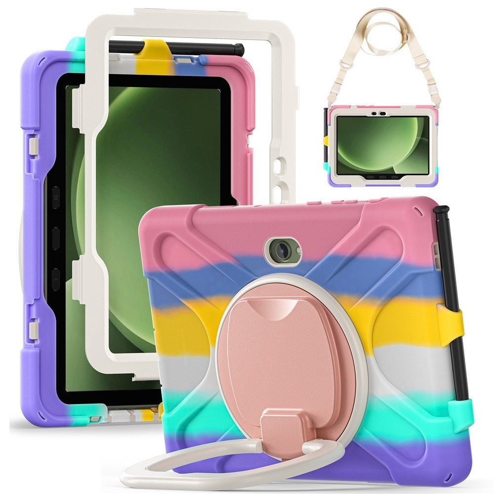 Samsung Galaxy Tab Active5 Pro / Active4 Pro EIDERWOOD Plast Børne Cover m. Kickstand & Strop - Multi