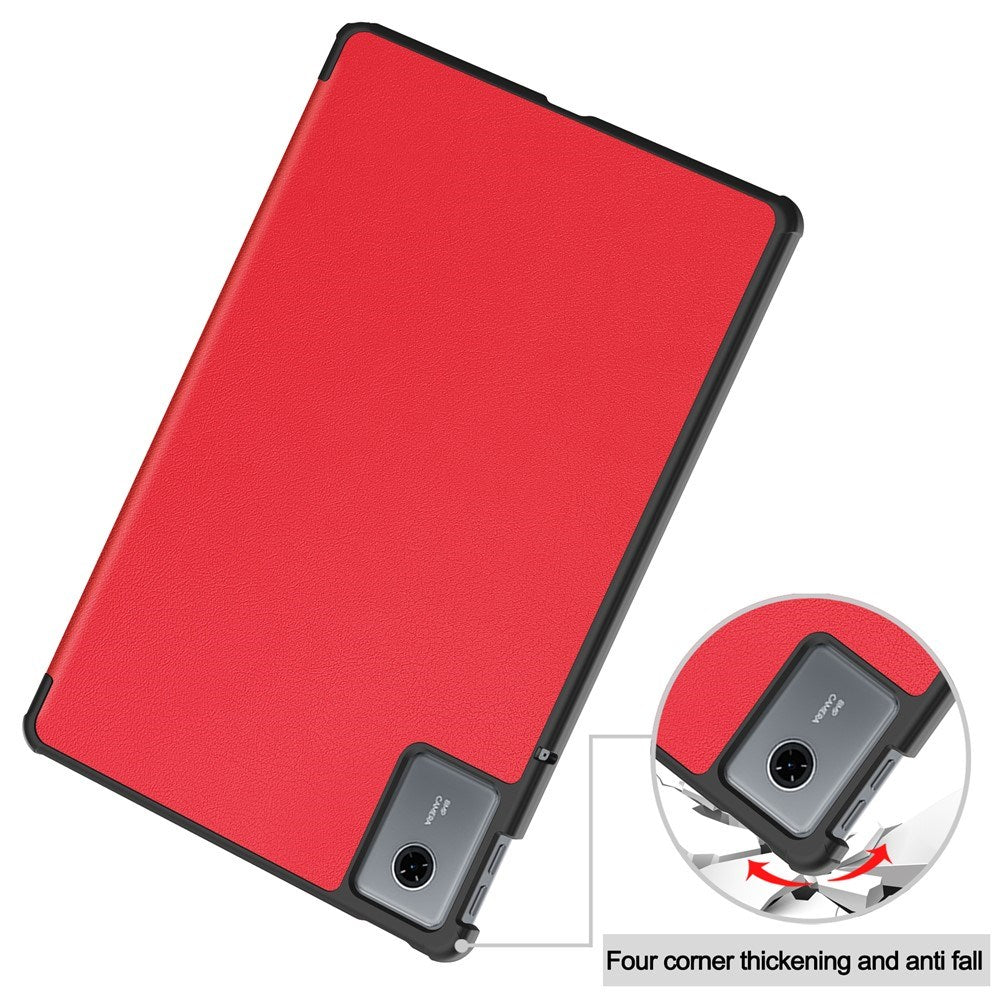 EIDERWOOD Lenovo Idea Tab 11 Kunstlæder Flip Tablet Cover - Rød