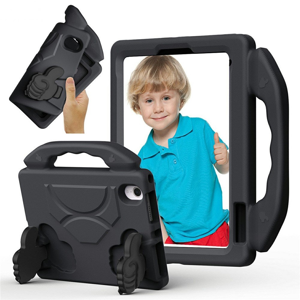 iPad Mini (2024 / 2021) - EIDERWOOD Børne Cover m. Thumb Kickstand - Sort