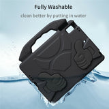 iPad 9.7" (2018 / 2017) / Air 2 / Air - EIDERWOOD Børne Cover m. Thumb Kickstand - Sort