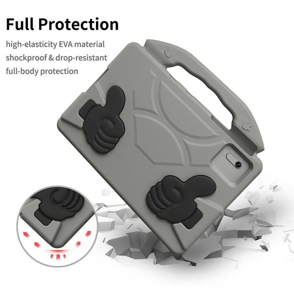 EIDERWOOD Xiaomi Redmi Pad 2 / SE / 6 / 5 / Lenovo Tab M11 / Samsung Galaxy Tab S10 FE / S9 FE / S9 / S8 / S7 Børne Cover m. Stå Funktion - Grå