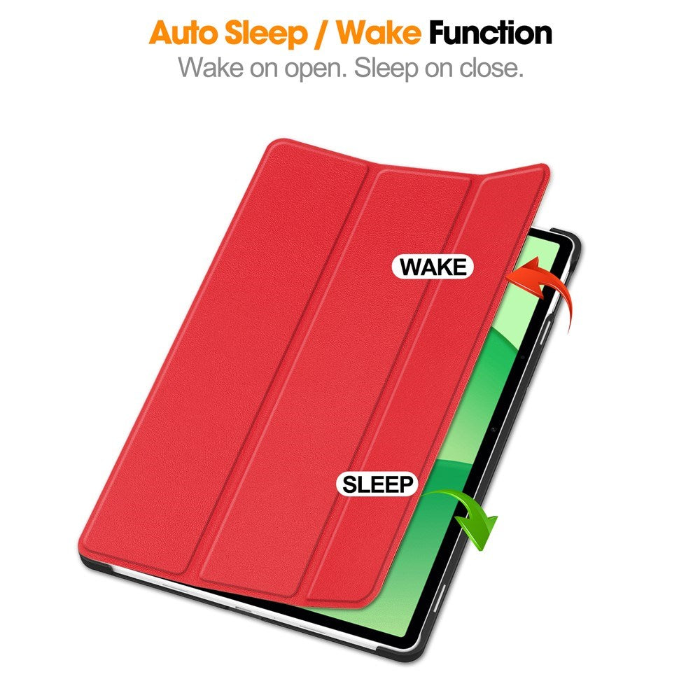 EIDERWOOD OnePlus Pad Lite - Kunstlæder Flip Cover m. Ståfunktion - Rød