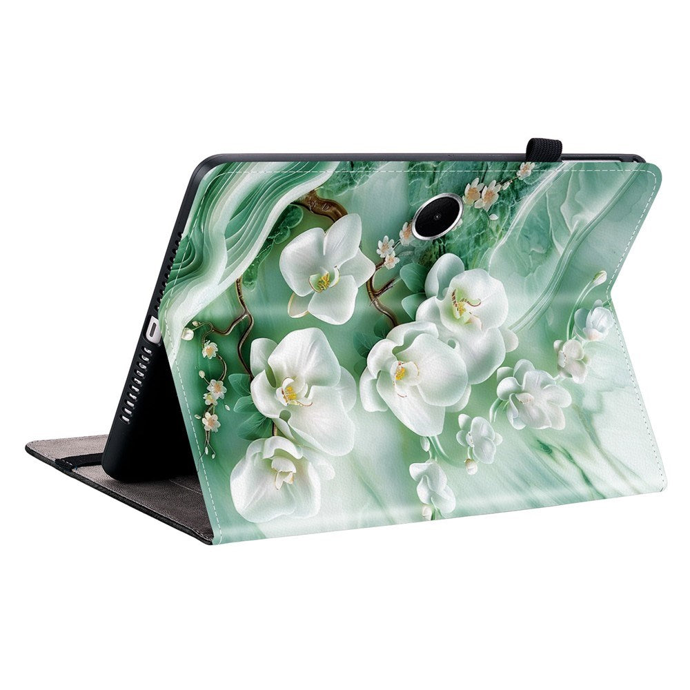 EIDERWOOD OnePlus Pad Lite Kunstlæder Flip Tablet Cover m. Motiv - Blomster / Hvid