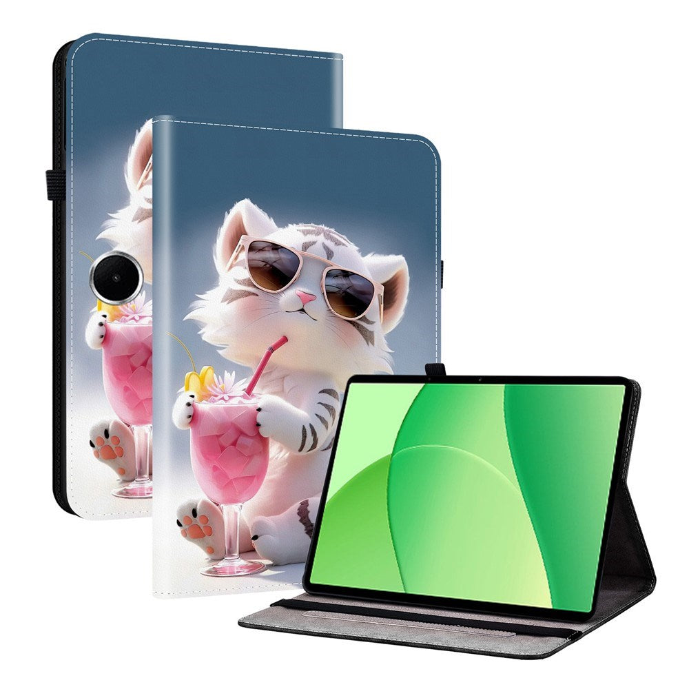 EIDERWOOD OnePlus Pad Lite Kunstlæder Flip Tablet Cover m. Motiv - Kat