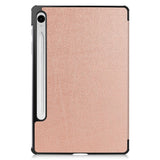 EIDERWOOD Samsung Galaxy Tab S11 / S10 Lite Tri-Fold Kunstlæder Flip Cover m. Stylus Pen Holder - Rose Gold