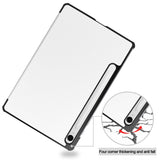 EIDERWOOD Samsung Galaxy Tab S11 / S10 Lite Tri-Fold Kunstlæder Flip Cover m. Stylus Pen Holder - Hvid