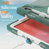 EIDERWOOD Samsung Galaxy Tab S11 Stødabsorberende Cover m. Roterbar Ståfunktion & Velcrostrop - Grøn